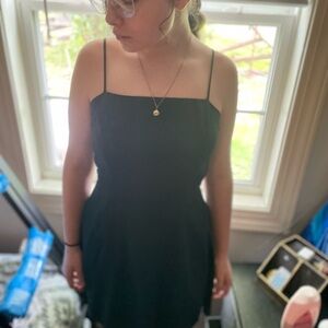 Elegant green Spaghetti Strap Dress